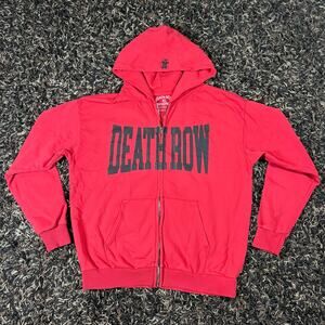 Death Row Records Red Full Zip Up Hoodie Men’s Sz  XL New With No‎ tags